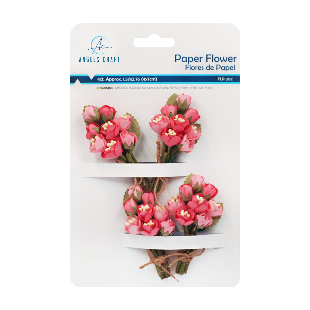 Mini Paper Flower Bouquets, 4-Pack Craft Embellishments