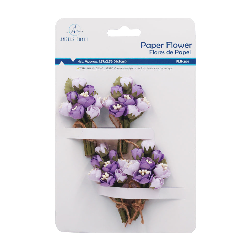 Mini Paper Flower Bouquets, 4-Pack Craft Embellishments