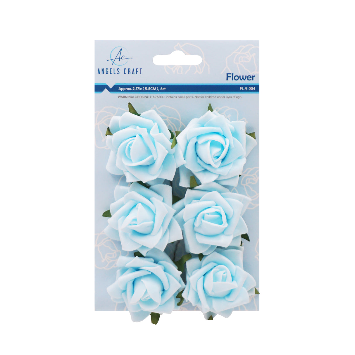 2.17" Foam Flower Roses with Wire Stems, 6-Count