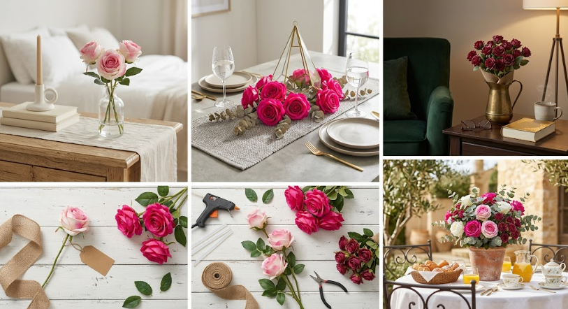 Premium Faux Rose Blooms & Bouquets – Realistic Artificial Flowers