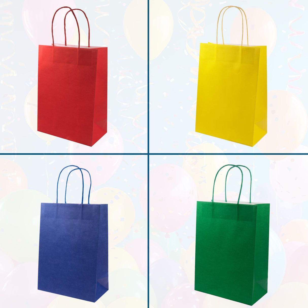 Angels Craft 12 Pack Kraft Bag 10" x 7" - Assorted Colors