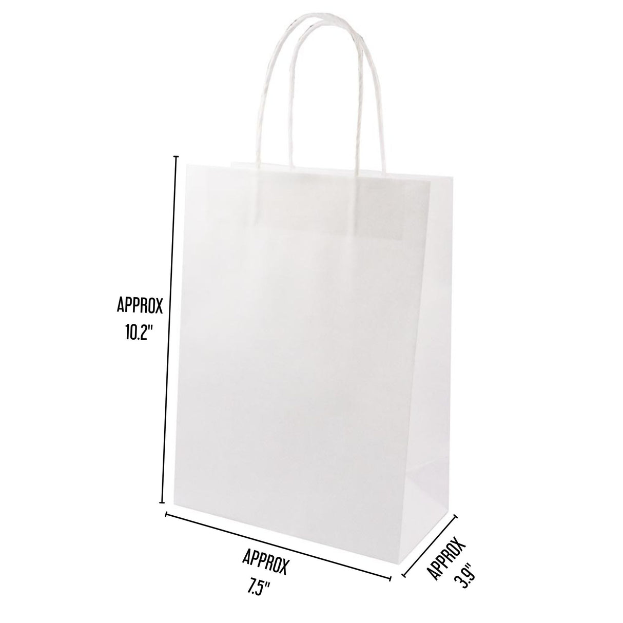 Angels Craft 12 Pack Kraft Bag 10" x 7" - White Color