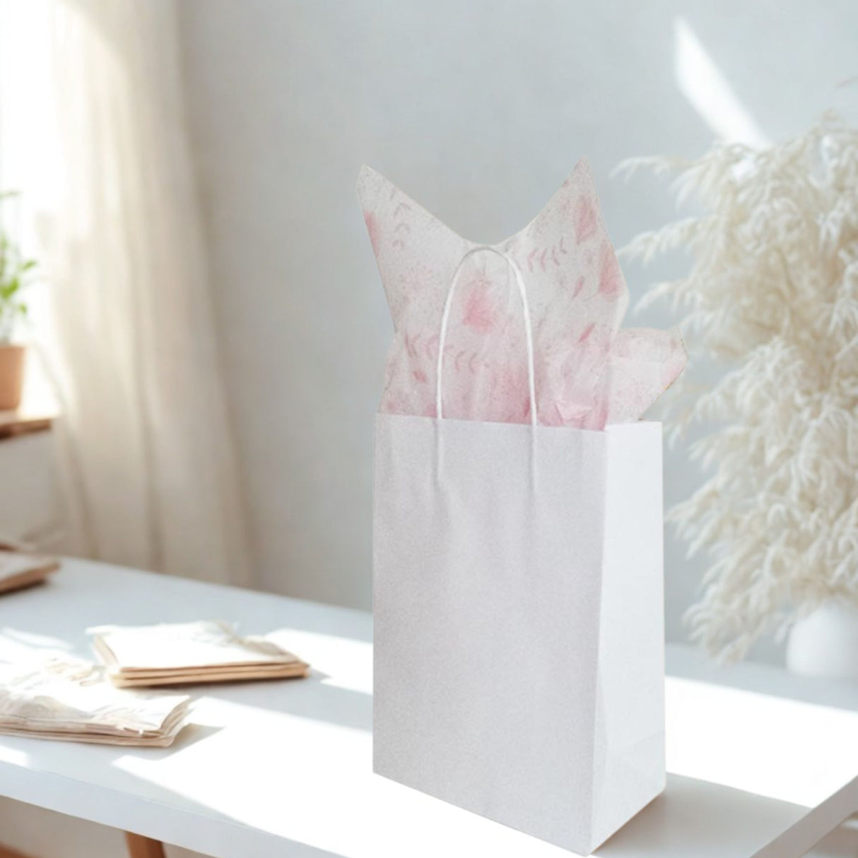 Angels Craft 12 Pack Kraft Bag 10" x 7" - White Color