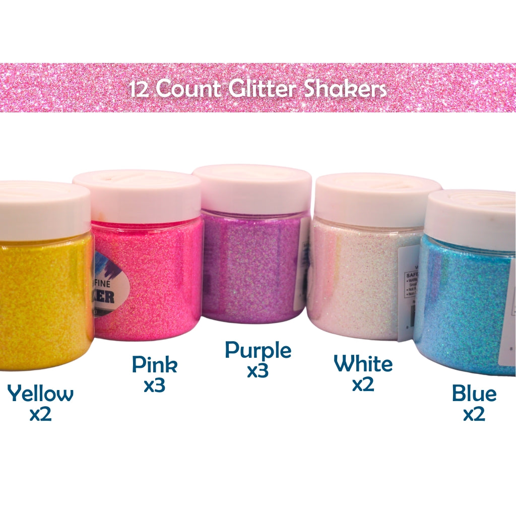 Angels Craft 12 Count Glitter Shakers - Assorted Vivid Colors
