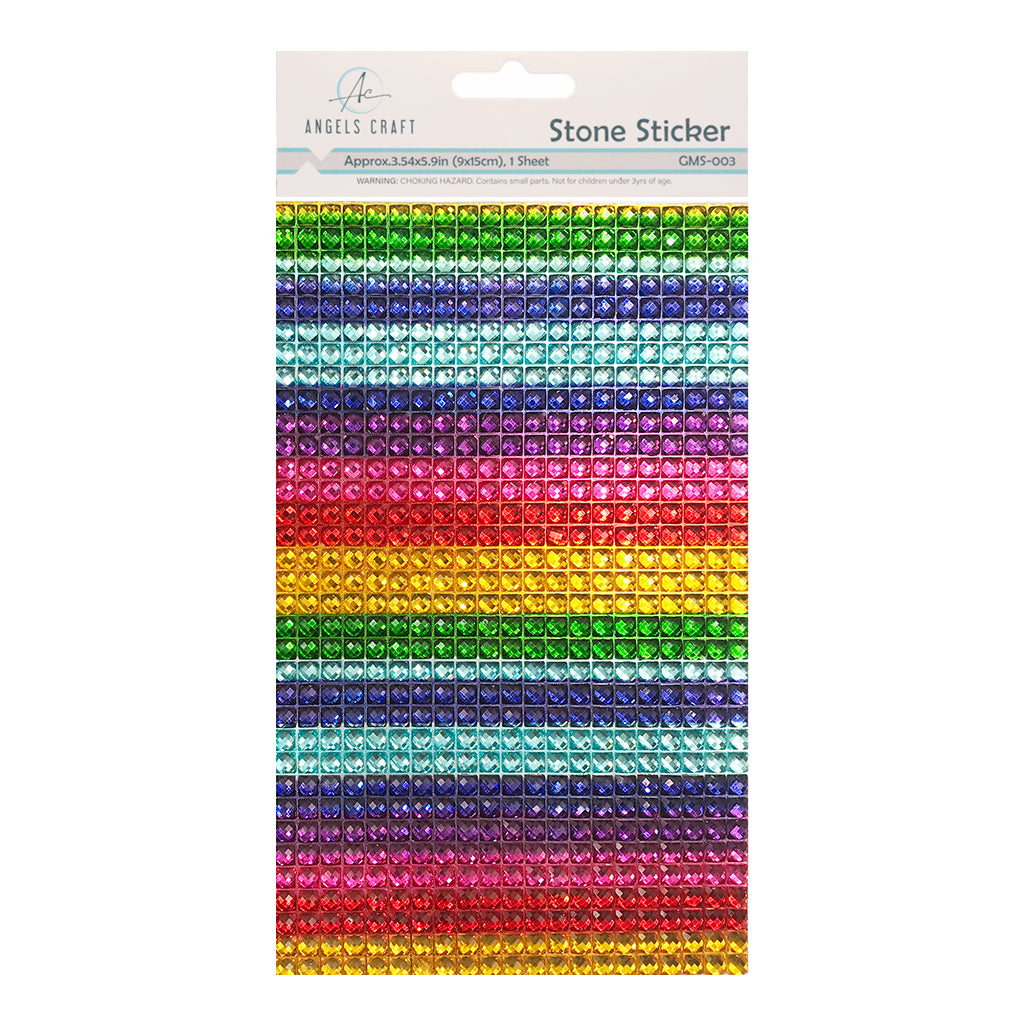 Angels Craft Stone Sticker Sheet - Rainbow