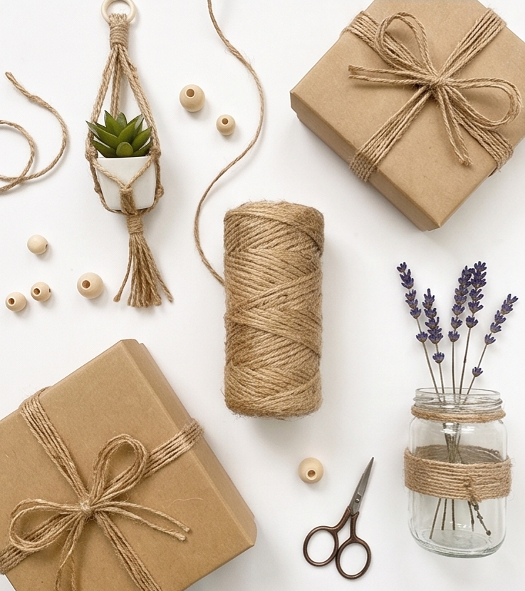 Natural Jute Cord Spool – 42 Yards (126 ft) for Crafts & Gift Wrapping