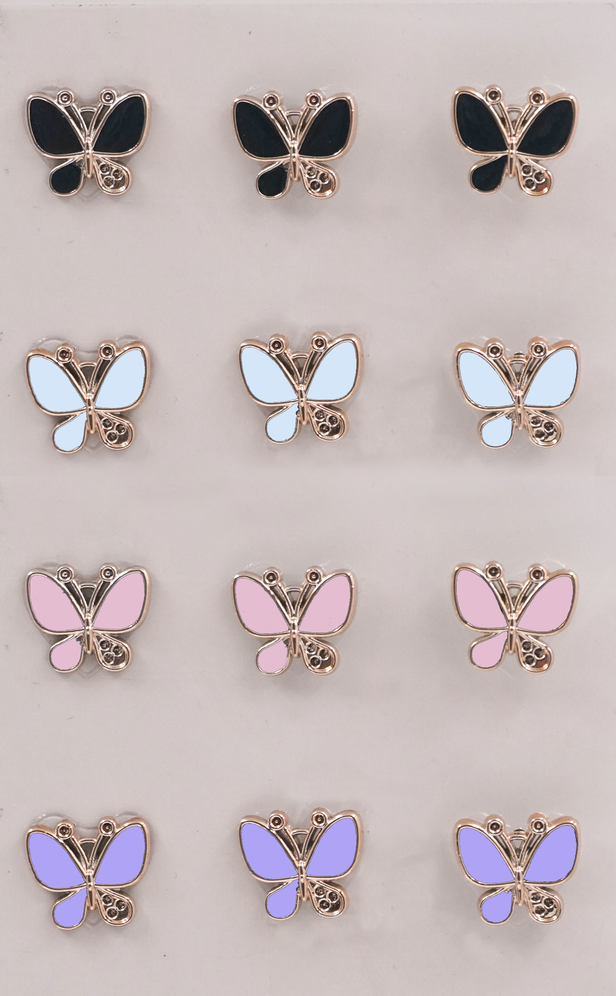 Metal with Enamel Rhinestone Butterfly Pendants and Stickers