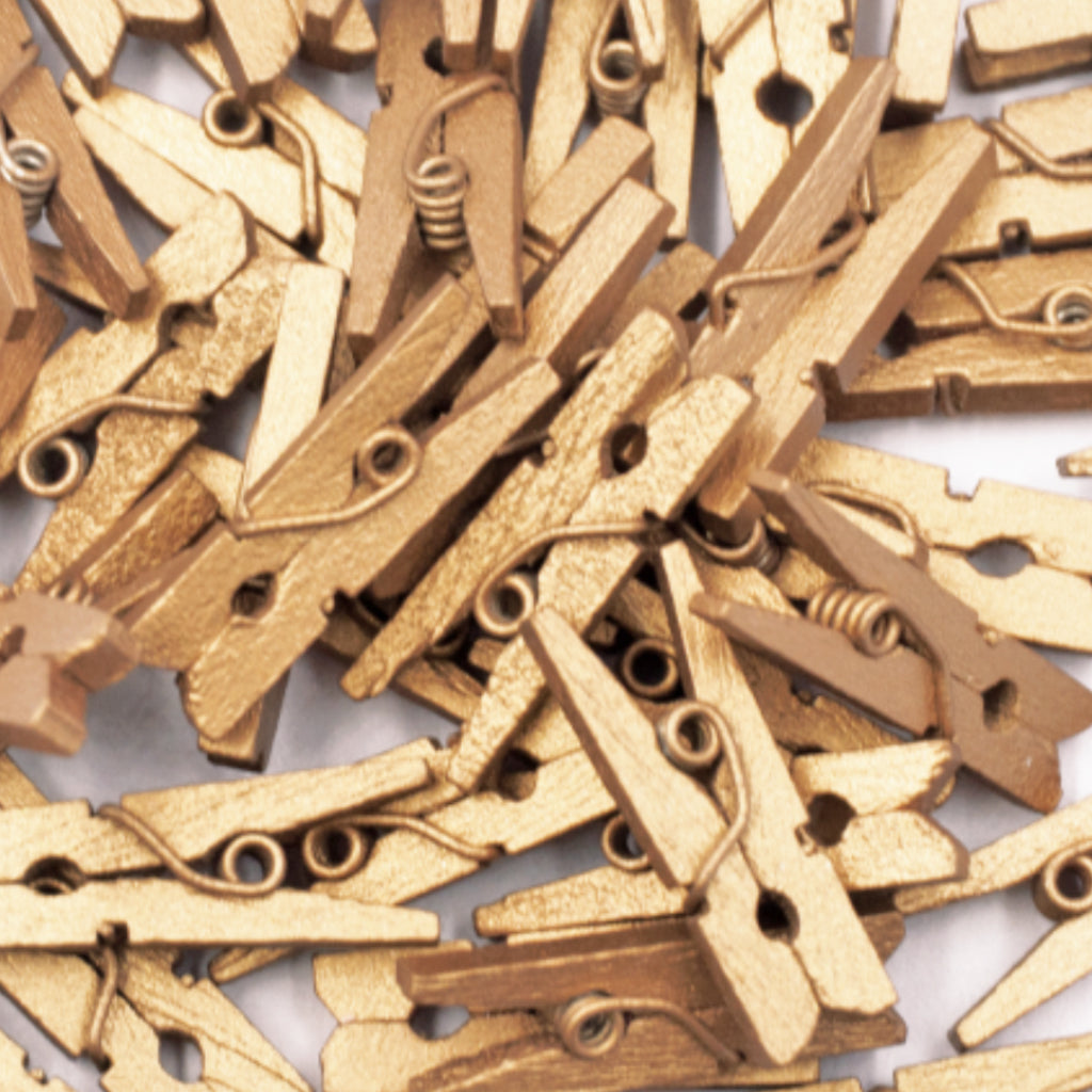 Gold Mini Craft Clamps – 1" (45-Pack)