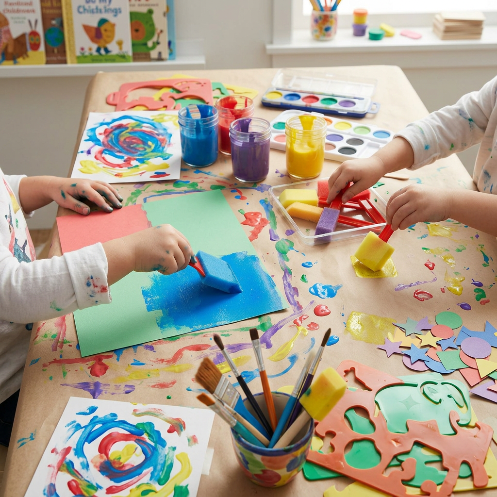 Colorful Foam Sponge Paint Brushes (5-Piece Set)