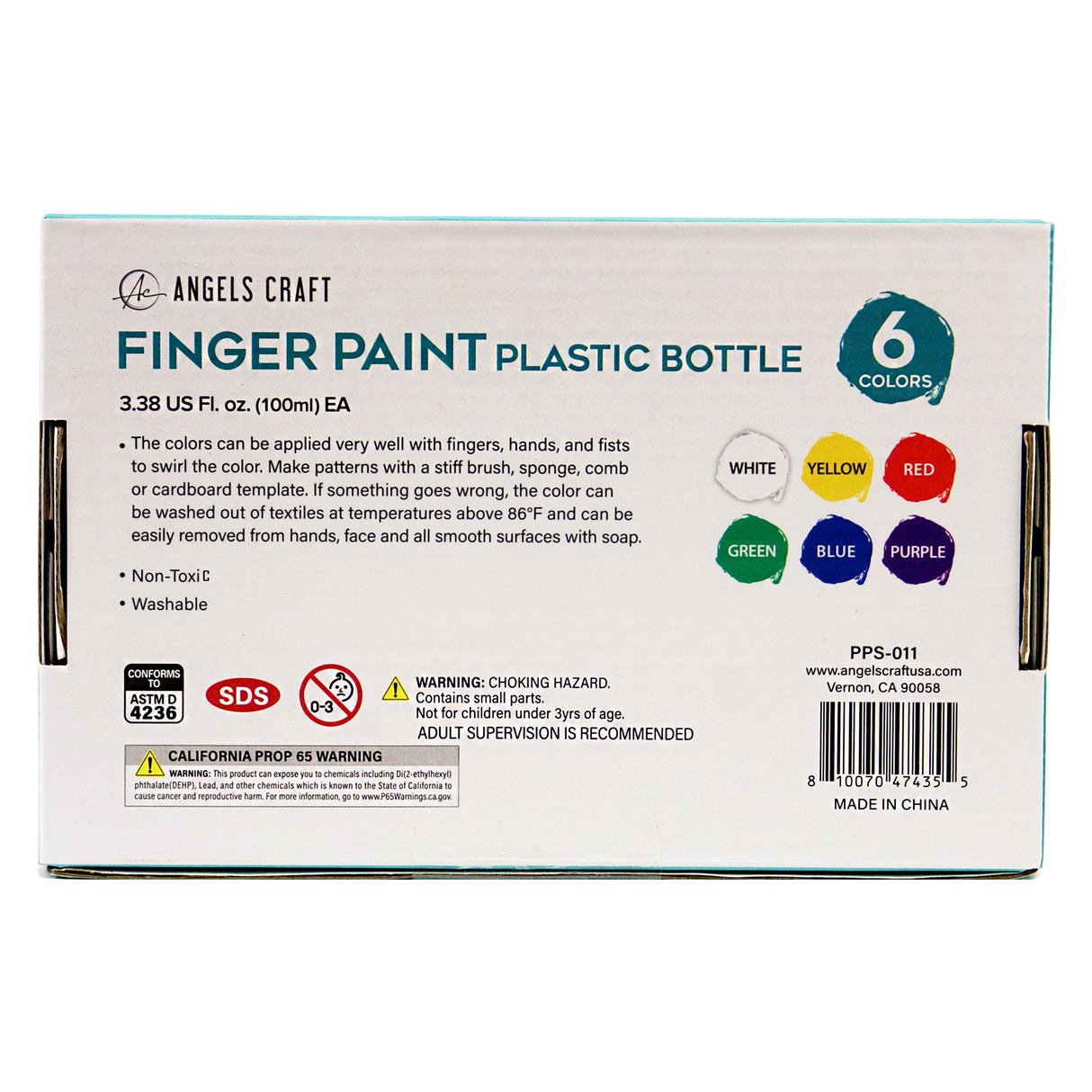 Angels Craft 6-ColorFinger Paint Set