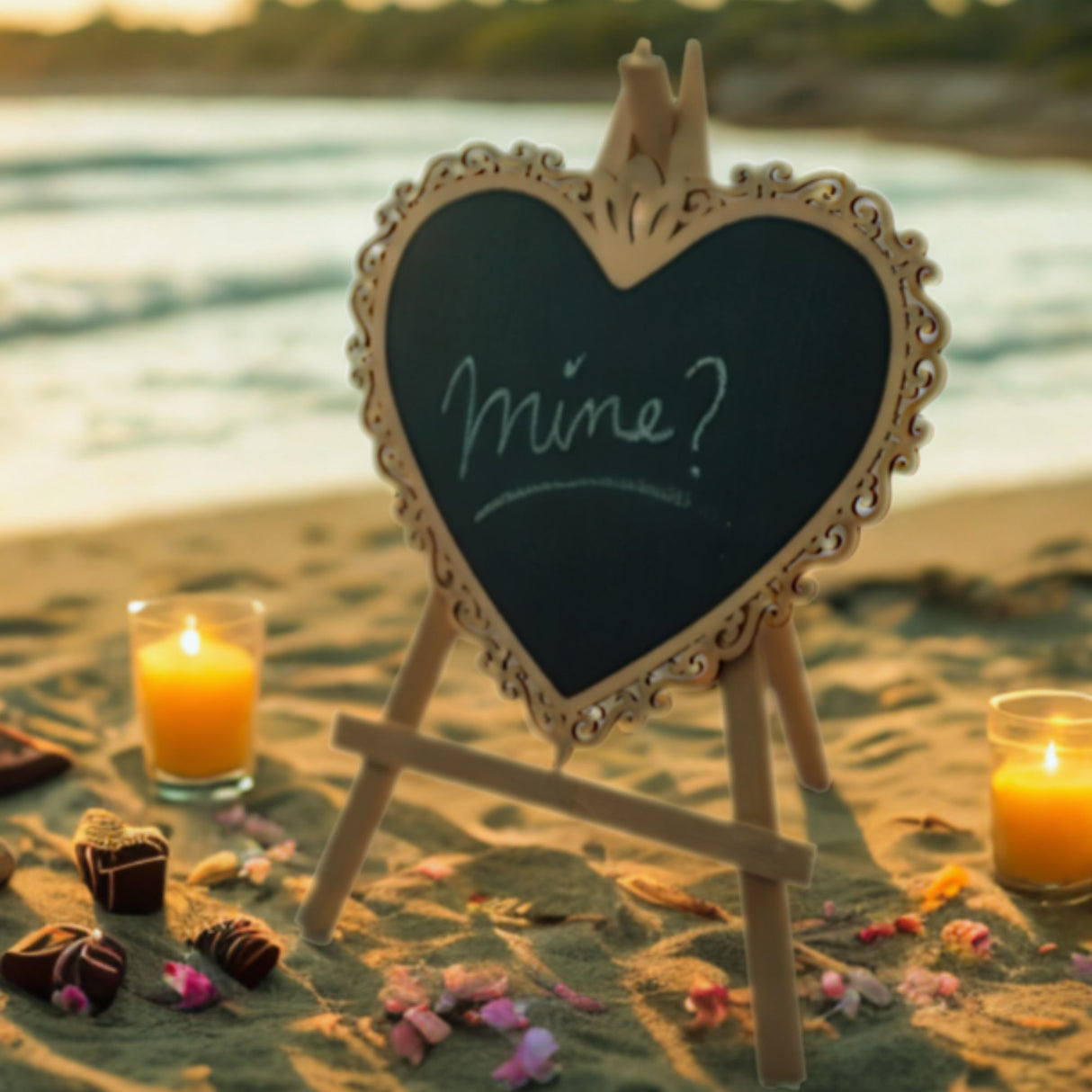 Angels Craft Chalkboard Easel in Heart Shape