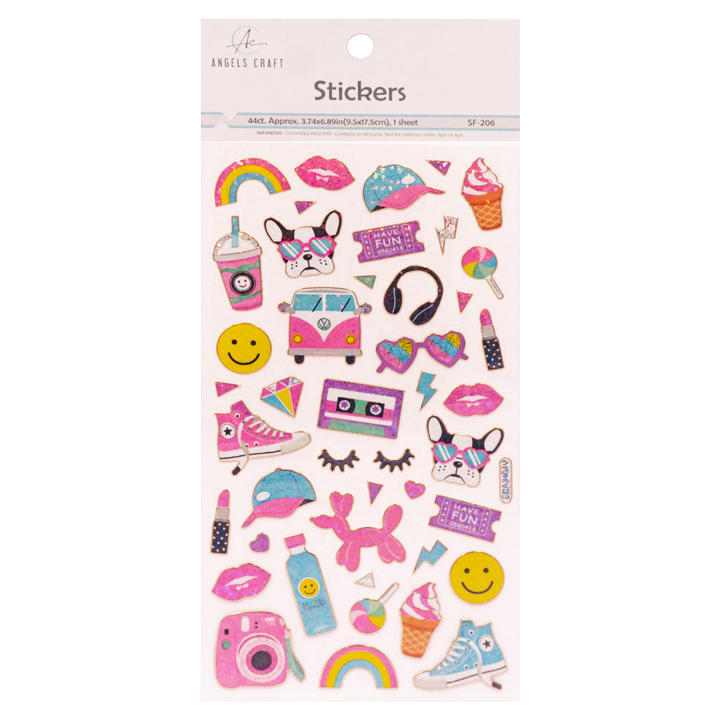 Angels Craft Laser Cut Stickers: City Adventure (44 Stickers Total)