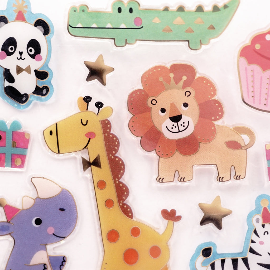 Angels Craft Epoxy Stickers: Party Safari (21 Stickers Total)
