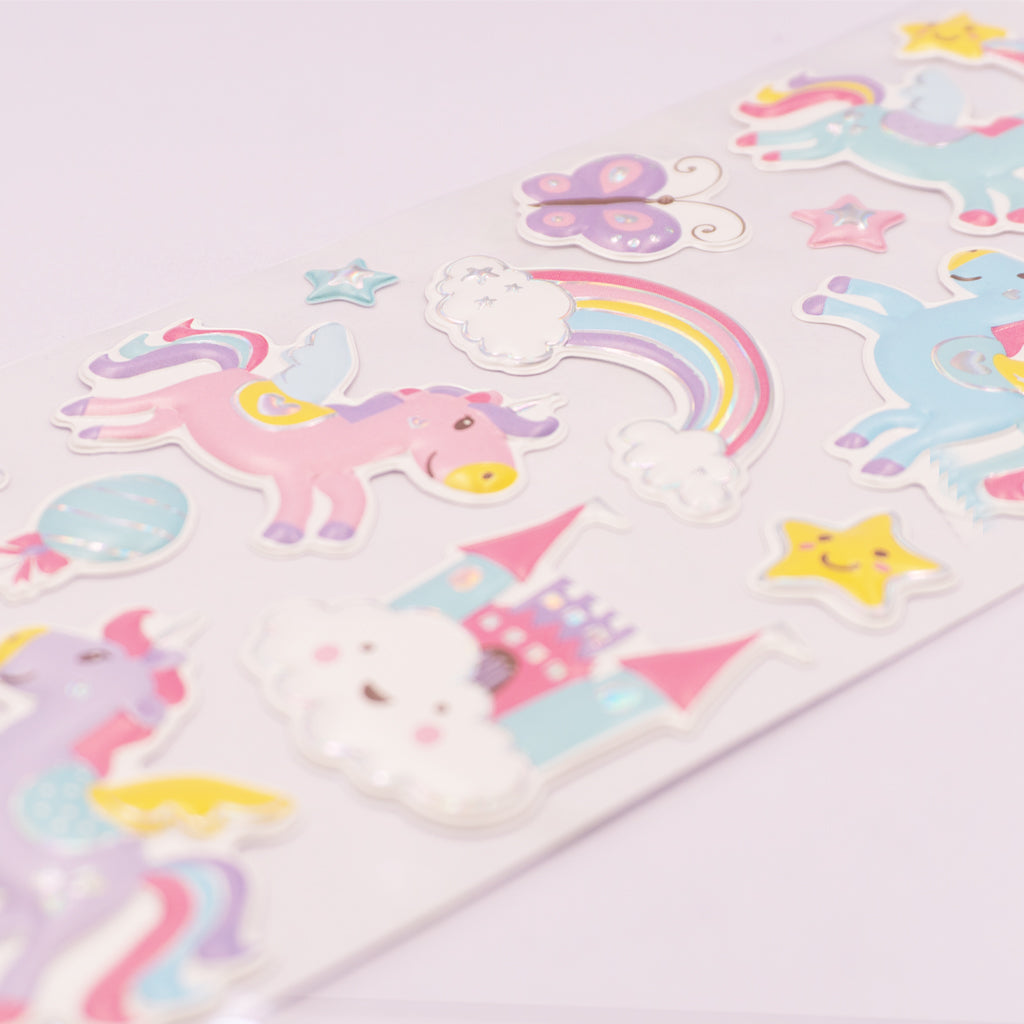Angels Craft Puffy Stickers: Unicorn Whimsy Dream (21 Stickers Total)