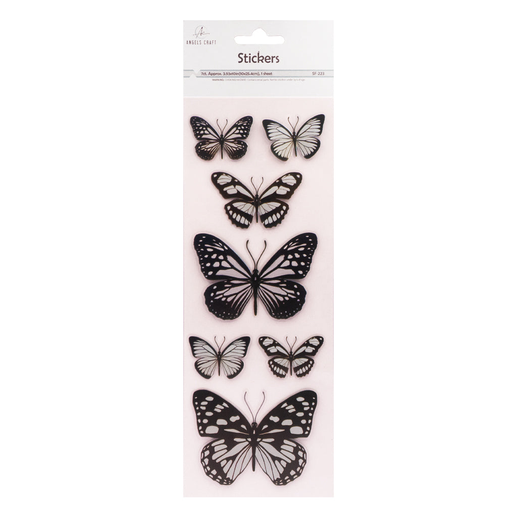 Angels Craft Pop Up Stickers: Butterflies, Multi Color (7 Stickers Total)