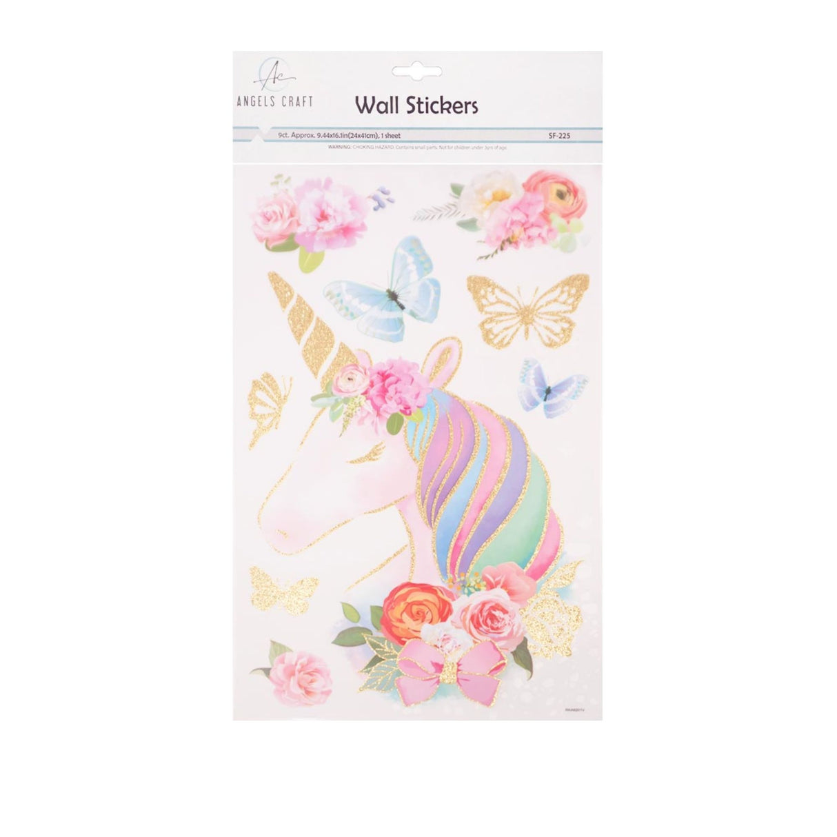 Angels Craft Wall Stickers: Florals & Unicorn