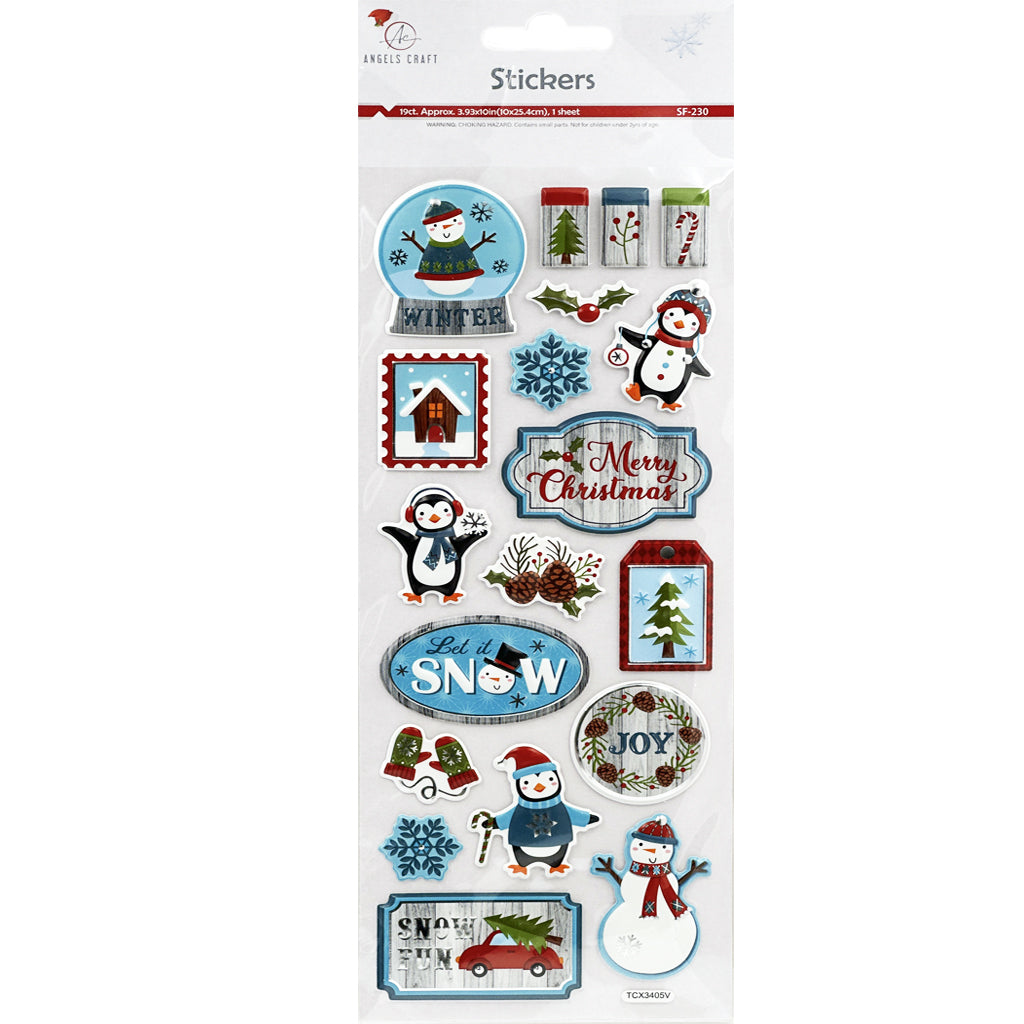 Angels Craft Stickers: Christmas North Pole Magic (19 Stickers Total)