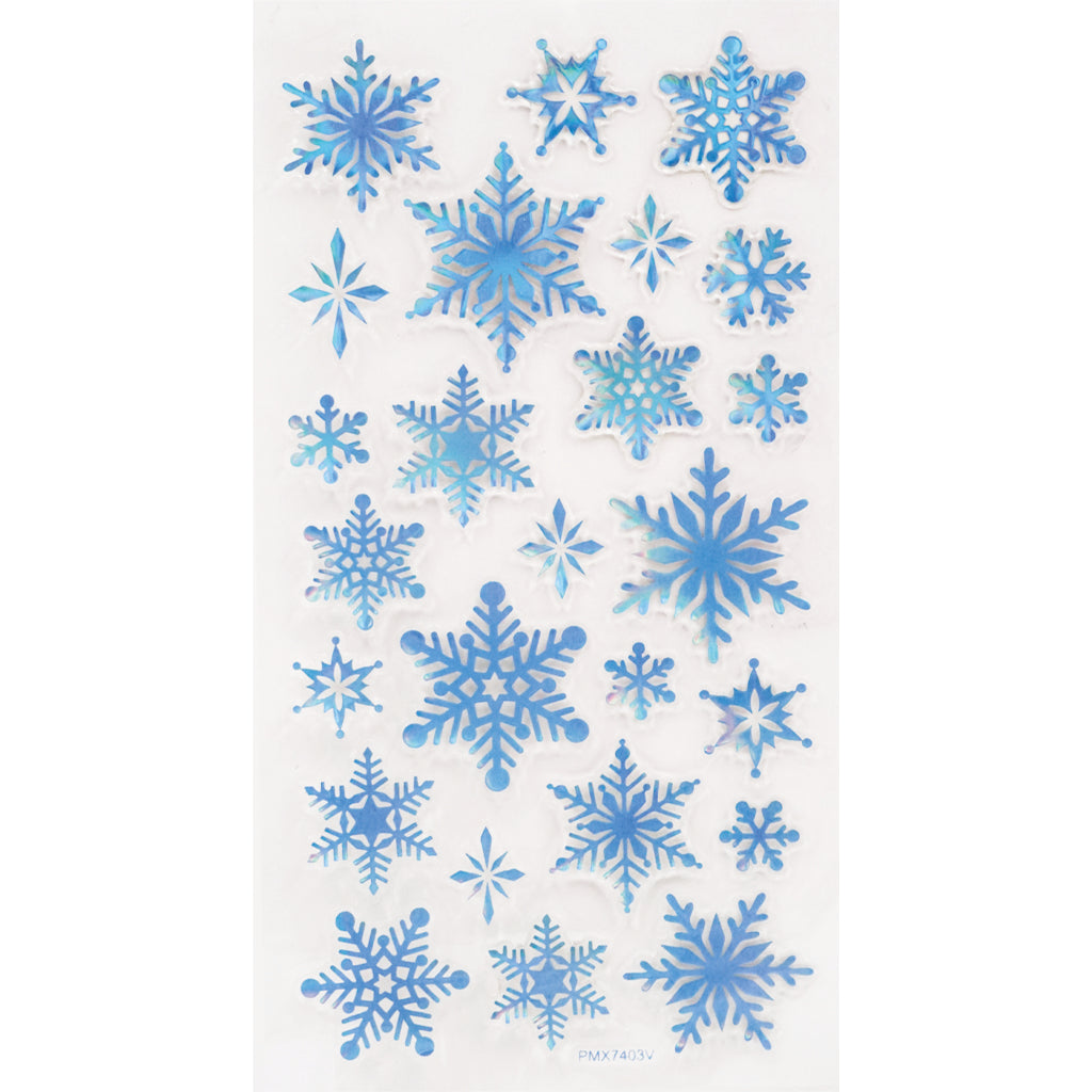Angels Craft Epoxy Stickers: Christmas, Snowflake Sparkle (25 Stickers Total)