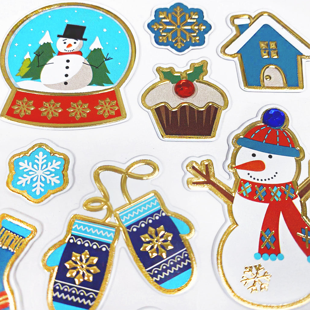 Angels Craft Pop Up Stickers: Christmas, Frosty Globes (15 Stickers Total)