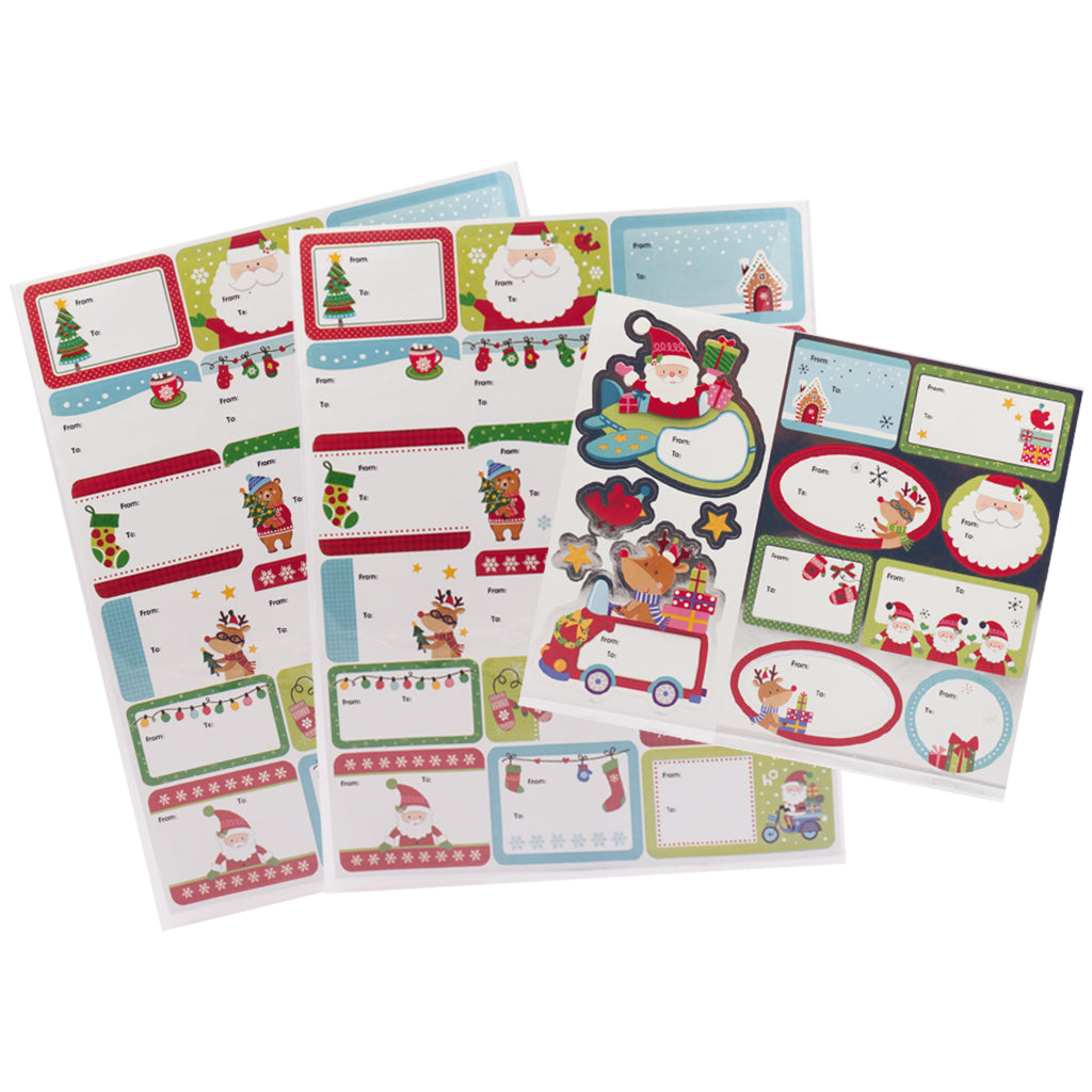 Angels Craft Christmas Gift Tag Stickers – 46 Count / 3 Sheets