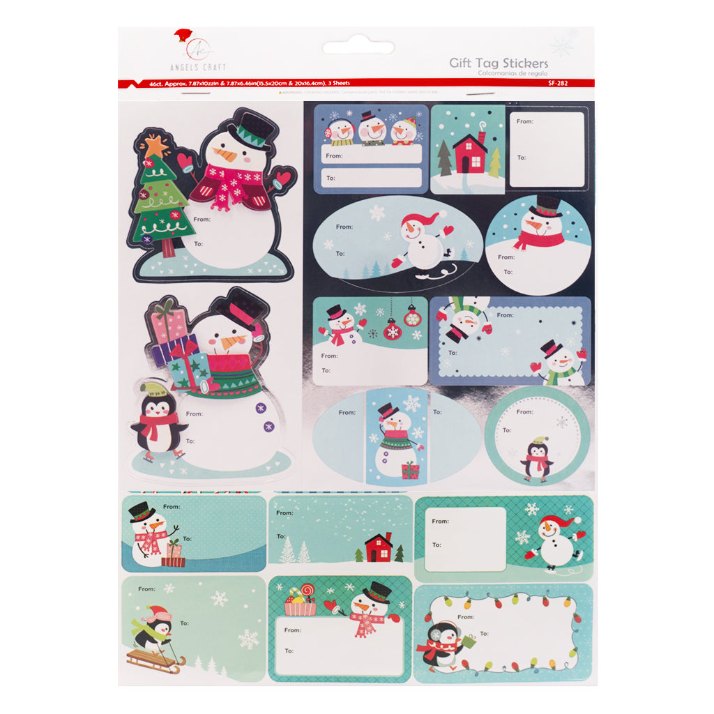 Angels Craft Christmas Tag Stickers 3 Pack