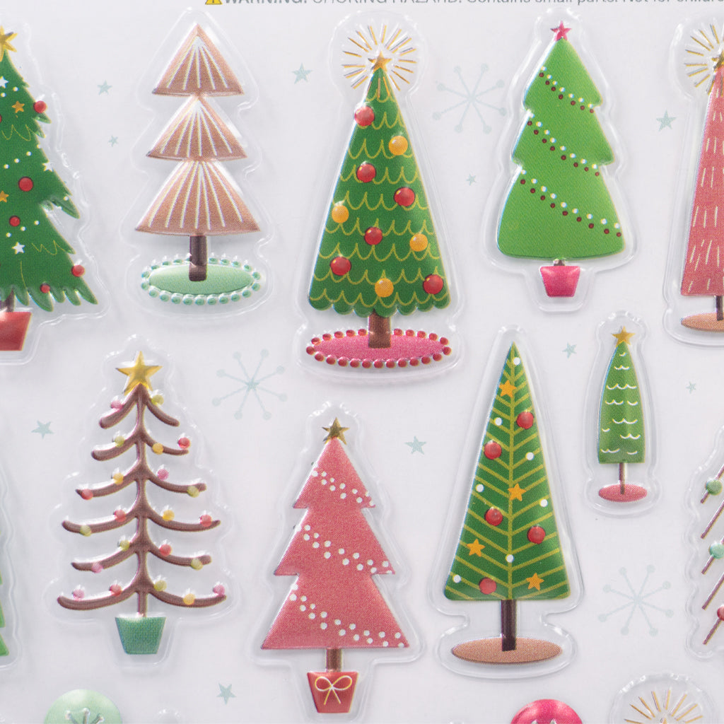 Angels Craft Stickers: Christmas Winter Trees (47 Stickers Total)