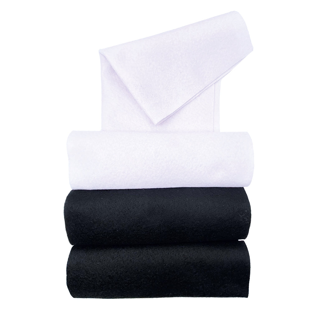 Angels Craft 4 Count Felt Sheets in White & Black