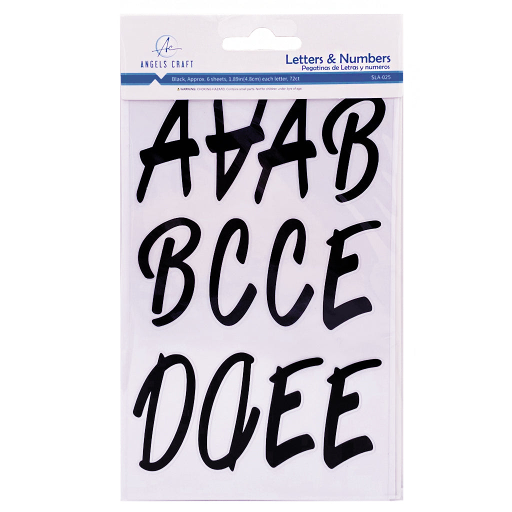 Angels Craft Letters & Numbers Stickers (72 Stickers Total)