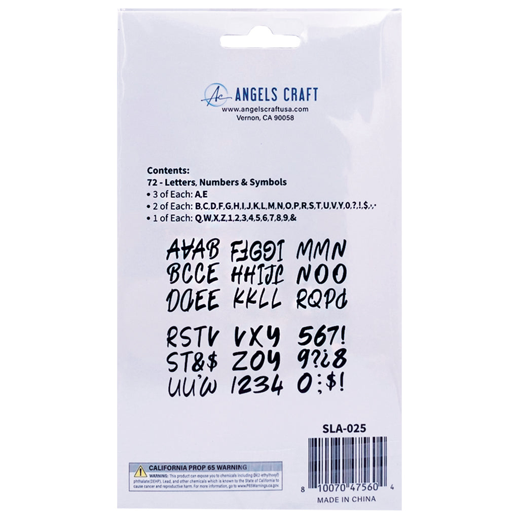 Angels Craft Letters & Numbers Stickers (72 Stickers Total)