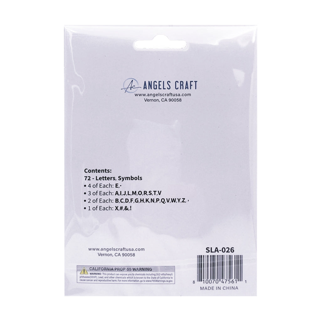 Angels Craft Glitter Letters w/ Rhinestone Stickers (72 Stickers Total)