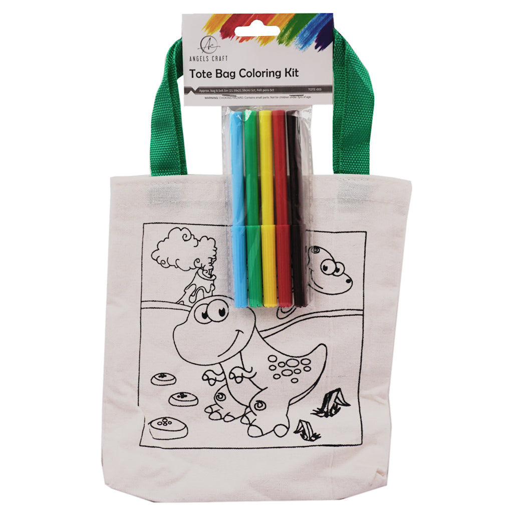 Angels Craft Coloring Tote Bag Kit | Dino