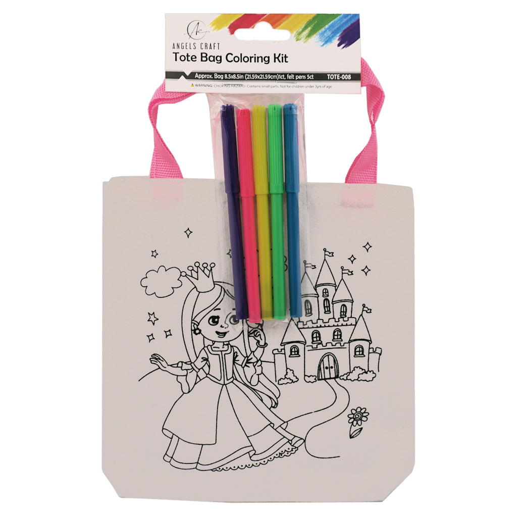Angels Craft Coloring Tote Bag Kit | Princess