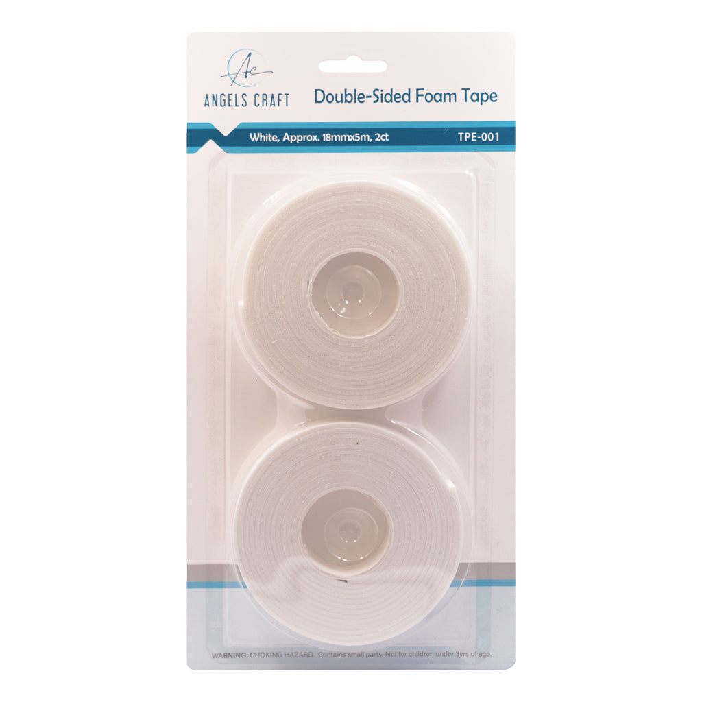 Angels Craft White Double-Sided Foam Tape, 2 Rolls