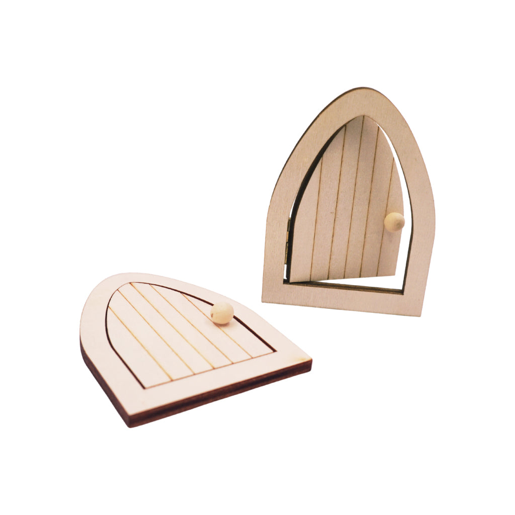 Unfinished Wooden Fairy Doors (2-Pack)