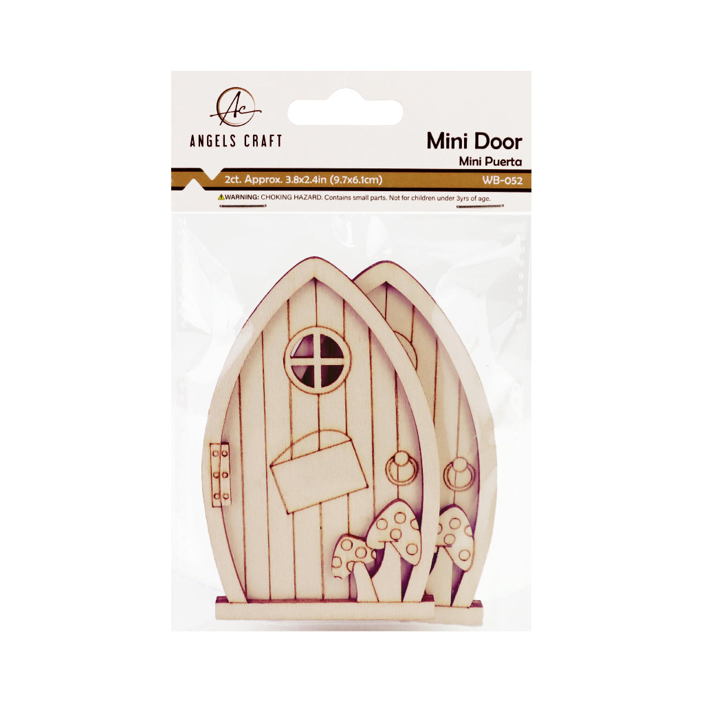Unfinished Wooden Fairy Doors (2-Pack)