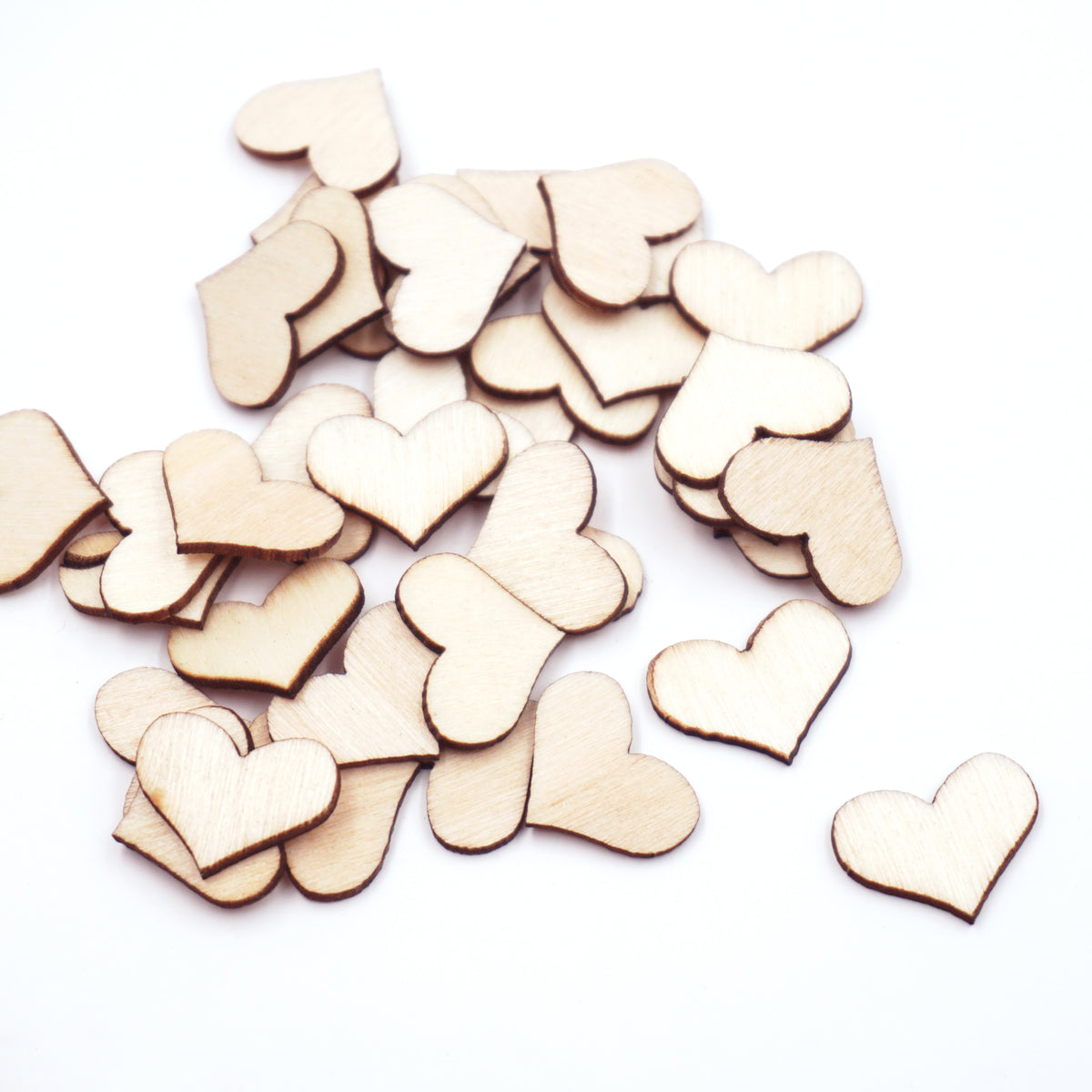 Mini Wooden Heart Craft Embellishments (40 Pack)