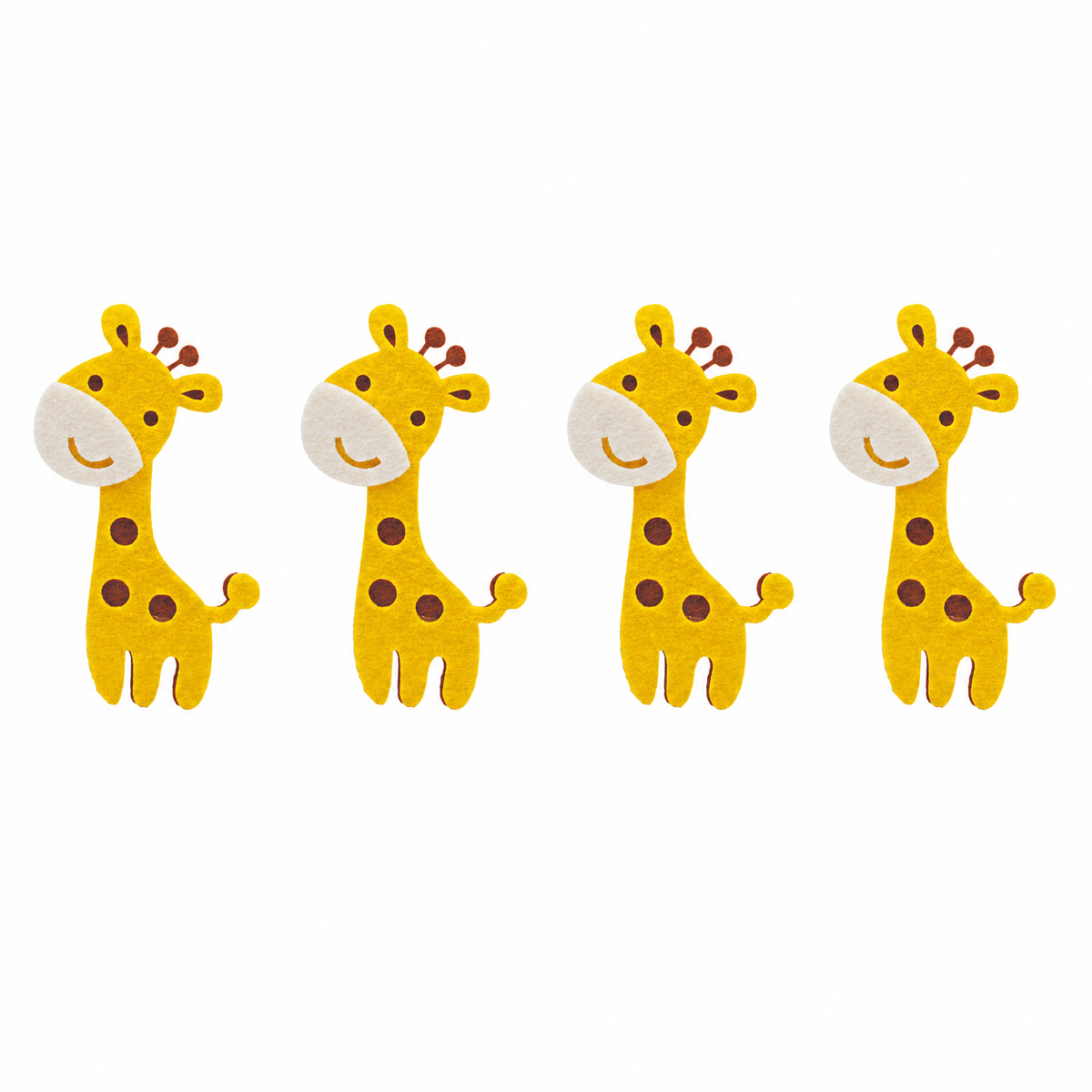 Cute Felt Giraffe Stickers – 4-Pack Peel & Stick Craft Embellishments
