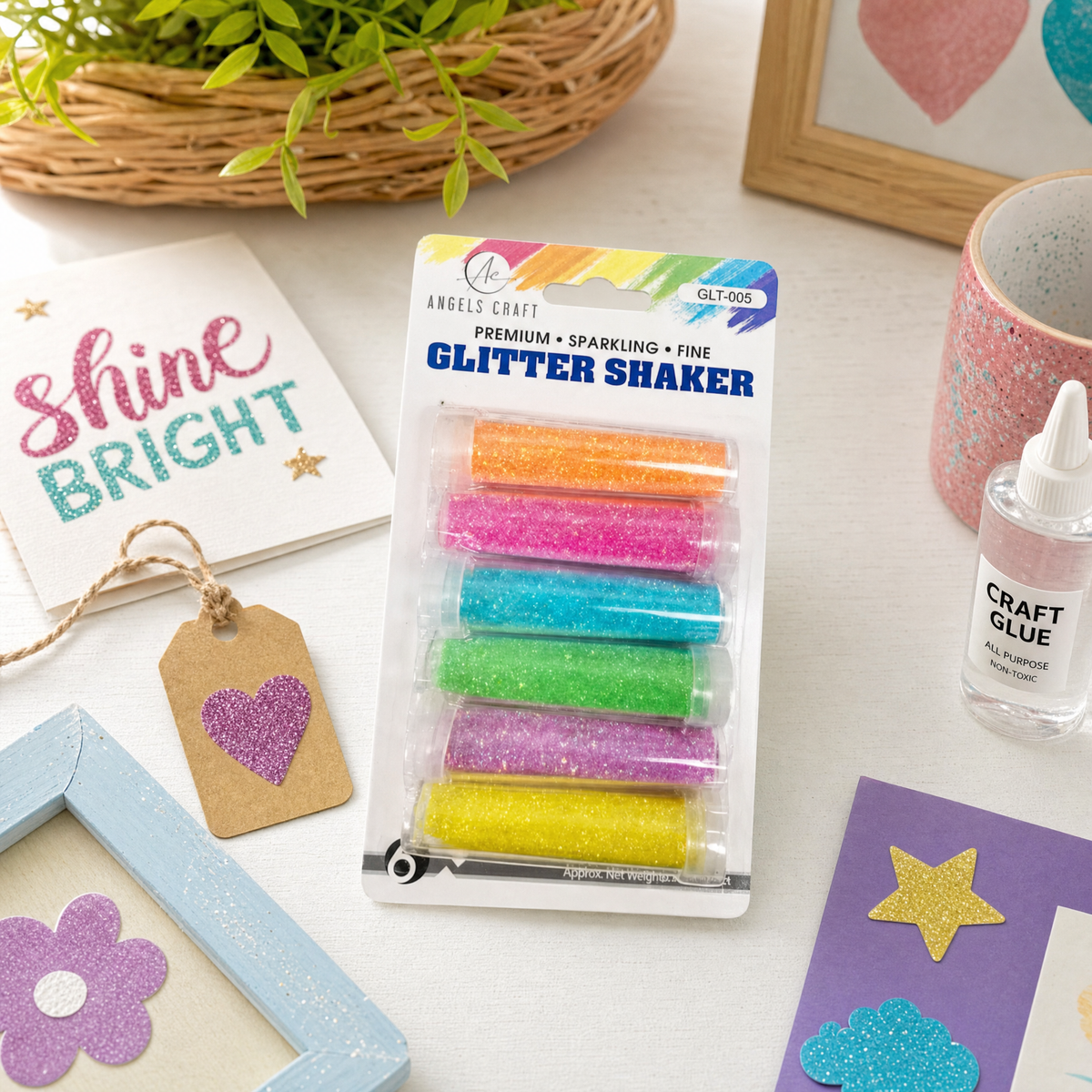 6-Pack Neon Glitter Shaker Set – 6 Vibrant Colors