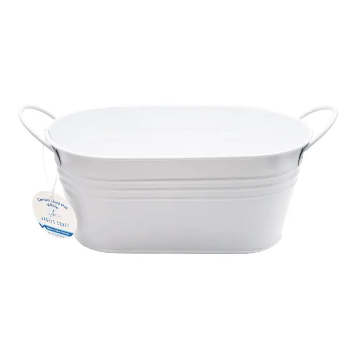 Bright & Versatile Metal Garden Oval Pot with Handles
