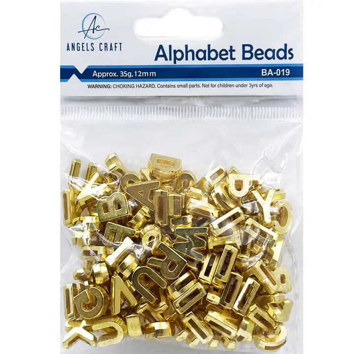 Gold Alphabet Beads for Jewelry Making, 35g (1.23 oz)