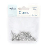 Wing Alloy Charms, Antique Silver - 20-Piece Pack