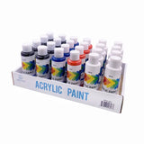 Acrylic Craft Paint Set, 24 Bottles, 4 oz (118 ml) Each | Black, White, Blue, Red