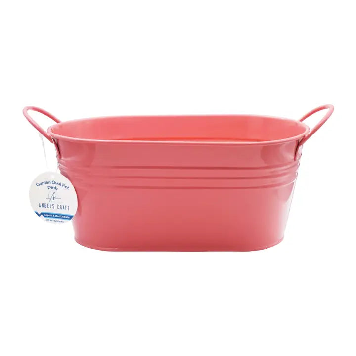 Bright & Versatile Metal Garden Oval Pot with Handles