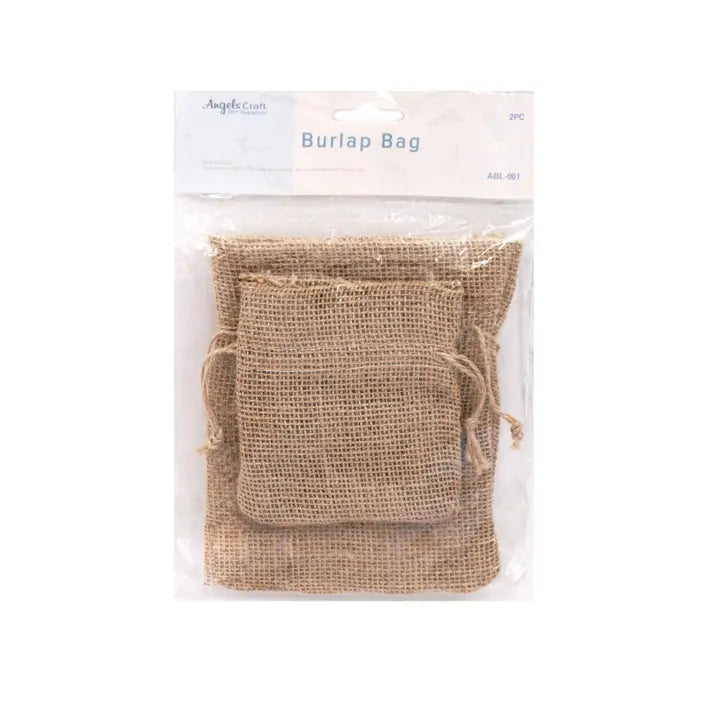 2-Piece Burlap Drawstring Bag Set