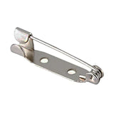 1" Silver Bar Pin Backs with Safety Clasp – 35-Count Pack