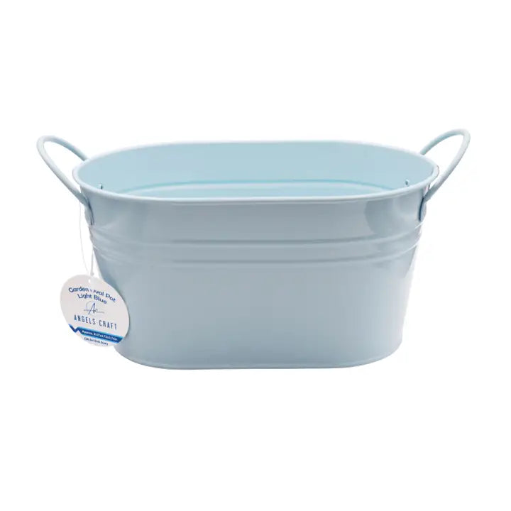 Bright & Versatile Metal Garden Oval Pot with Handles