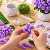 DIY Chenille Hydrangea Flower Kit – Purple Potted Floral Arrangement