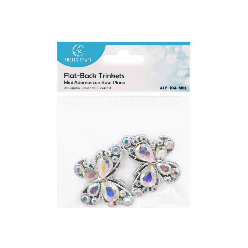 Rhinestone Butterfly Flat Back Embellishments – 2ct