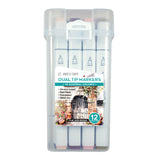 Angels Craft 12-Piece Set of Alcohol Dual Tip Markers in Neutral Colors