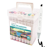 48-Piece Set of Alcohol Dual Tip Markers in Primary Colors